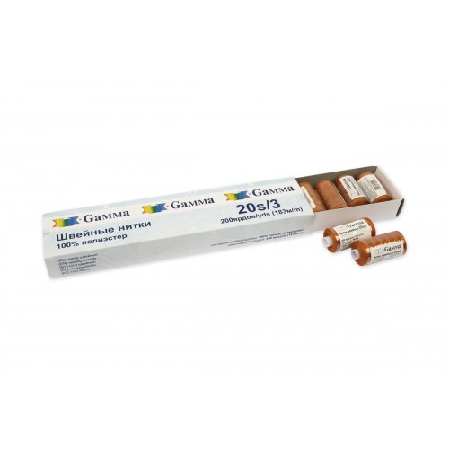 Швейные нитки (полиэстер) 20s/3   "Gamma"  / "Micron"   10 шт  183 м  200 я №114 т.красный