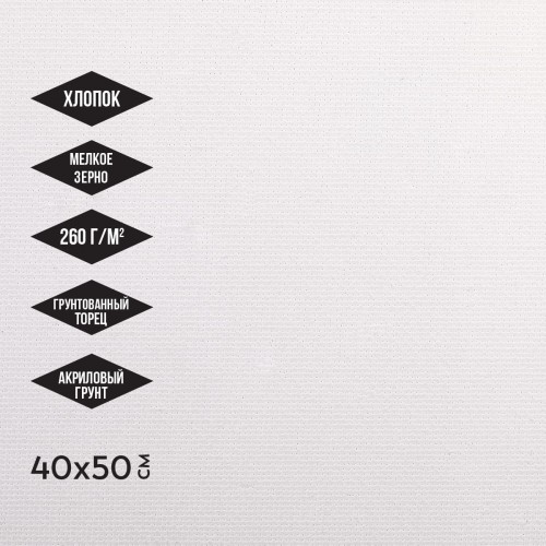 Холст грунтованный на подрамнике "Аква-колор"   "Изостудия"   IZO-CGP-4050   100\% хлопок   40 х  50 см  260 г/кв.м мелкозернистый