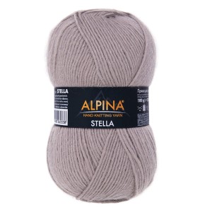 Пряжа ALPINA "STELLA"   50\% альпака, 45\% мериносовая шерсть, 5\% металлизированный полиамид   с люрексом   3 шт. х  100 г  250 м ± 13 м №93 нежно-бежевый
