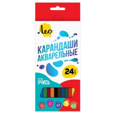 "Лео"   "Учись"   LNSWP-24   Набор акварельных карандашей   заточенный   4 х  24 цв. .