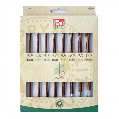 Для вязания "PRYM"   223830   набор крючков тунисских "Natural"   береза  d 3.5 - 8.0 мм  в картонной упаковке с европодвесом .