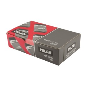 "Milan"   Прямоугольный мягкий ластик nata 7030   3,9 х 2,4 х 1 см  30 шт. CPM7030CF черный