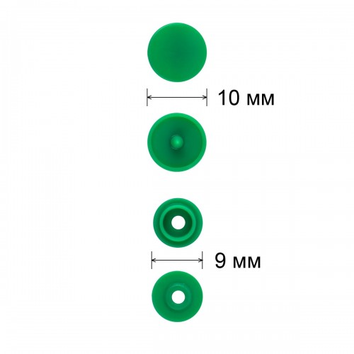 Кнопка "Micron"   POM-10/500   Кнопки пластиковые   пластик  d 10 мм  500 шт. № 008 зеленый
