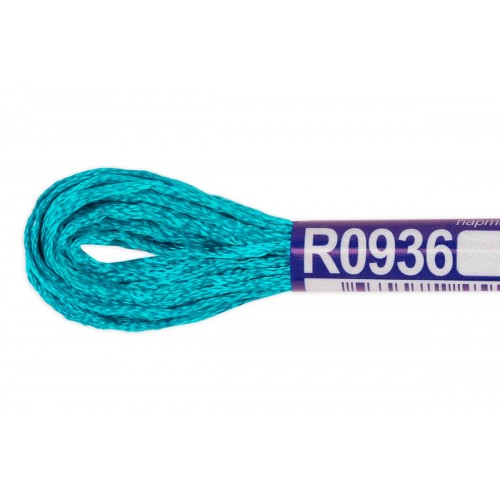 Нитки для вышивания "Gamma"   мулине   100\% вискоза   12 x  8 м R0936 т.голубой