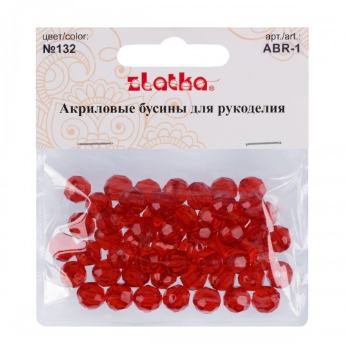 Бусина "Zlatka"   акрил   ABR-1   10 мм  25 г 132 красный
