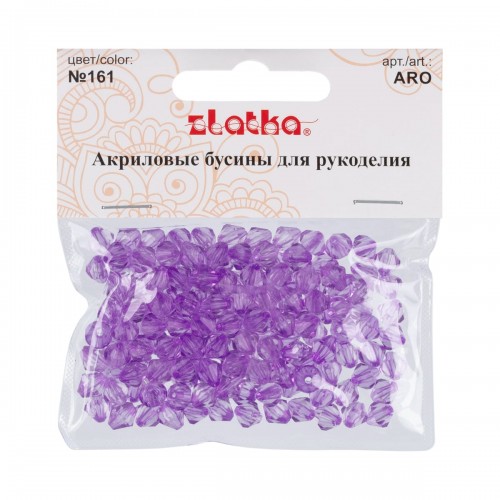 Бусина "Zlatka"   акрил   ARO   7 х 8 мм  25 г 161 светло-сиреневый