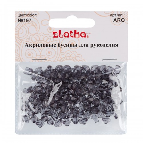 Бусина "Zlatka"   акрил   ARO   7 х 8 мм  25 г 197 серый