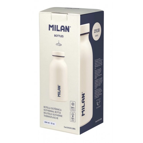 "Milan"   1918   Бутылка металлическая для напитков   354 мл белый 643012BG