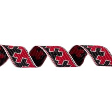 Лента жаккардовая 24 мм  "Gamma"   С3772Г17 рис.9591   25 м  отделочная "Орнаменты и узоры народов севера" белый-красный-черный