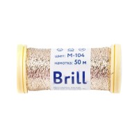 Нитки для вышивания "Gamma"   "Brill" мулине М   металлик   100\% полиэстер   5 x  50 м M-104 под св.золото