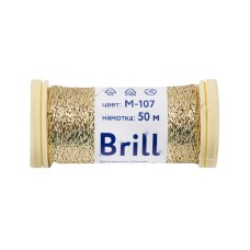 Нитки для вышивания "Gamma"   "Brill" мулине М   металлик   100\% полиэстер   5 x  50 м M-107 золотистый