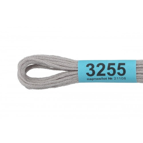 Нитки для вышивания "Gamma"    мулине  ( 3173-6115 )  100\% хлопок   24 x  8 м №3255 св.серый