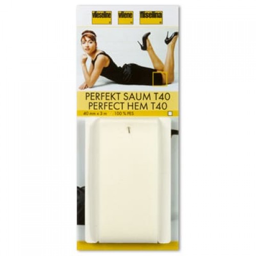 Тесьма усиленная Perfekt-Saum   клеевая для подгиба   40 мм  3 м  СК/Распродажа 53453125 белый