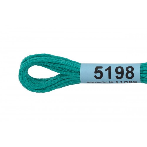 Нитки для вышивания "Gamma"    мулине  ( 3173-6115 )  100\% хлопок   24 x  8 м №5198 т.бирюзовый