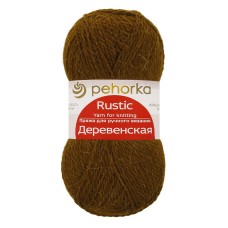 Пряжа Пехорская ПТ "Деревенская"   100\% шерсть   10 шт. х  100 г  250 м ± 15 м №032 табак
