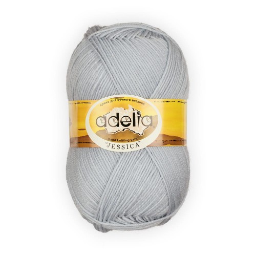 Пряжа ADELIA "JESSICA"   67\% шерсть, 33\% полиэстер   5 шт. х  100 г  260 м ± 10 м №21 св.голубой