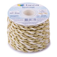Шнур "Gamma"   5.5 мм  GC-055   витой   9.1 м ± 0.5 м №075/под золото кремовый
