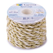 Шнур "Gamma"   5.5 мм  GC-055   витой   9.1 м ± 0.5 м №075/под золото кремовый