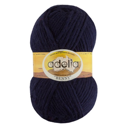 Пряжа ADELIA "BENNY"   100\% шерсть   5 шт. х  100 г  96 м ± 5 м №798 т.фиолетовый