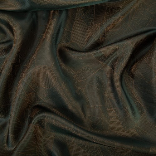 Ткань подкладочная "Gamma"   Taffeta с рисунком   JTR   52\% полиэстер, 48\% вискоза   145 см ± 2 см №022 т.оливковый (абстракция)