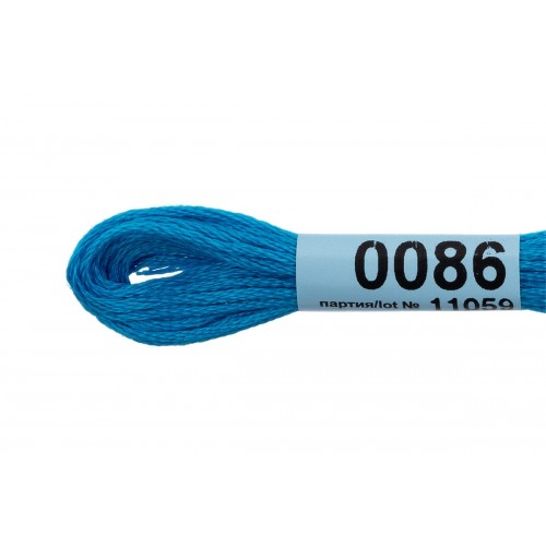 Нитки для вышивания "Gamma"    мулине  ( 0001-0206 )  100\% хлопок   24 x  8 м №0086 яр-синий