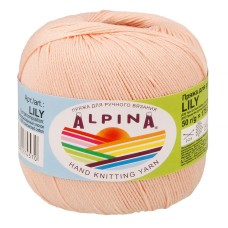 Пряжа ALPINA "LILY"   100\% мерсеризованный хлопок   10 шт. х  50 г  175 м ± 5 м №011персиковый