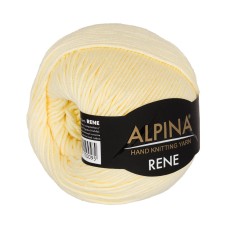 Пряжа ALPINA "RENE"   100\% мерсеризованный хлопок   10 шт. х  50 г  105 м ± 5 м №006 св.желтый