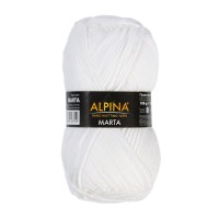 Пряжа ALPINA "MARTA"   100\% тактифил   5 шт. х  100 г  120 м ± 6 м №001 БЕЛЫЙ