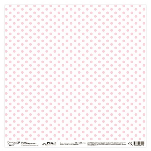 Бумага для скрапбукинга "Mr.Painter"   PSW-R   190 г/кв.м  30.5 x 30.5 см  10 шт. 101 "Крупные точки"