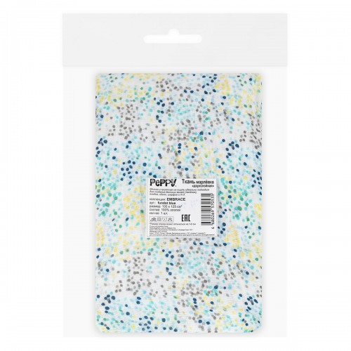 Ткань "PEPPY"   Ткань муслиновая   ФАСОВКА   EMBRACE   100\% хлопок   100 х  125 см  Shannon Fabrics fundot blue