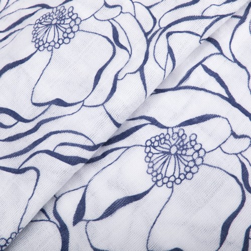 Ткань "PEPPY"   Ткань муслиновая   ФАСОВКА   EMBRACE   100\% хлопок   100 х  125 см  Shannon Fabrics bouquet cobalt