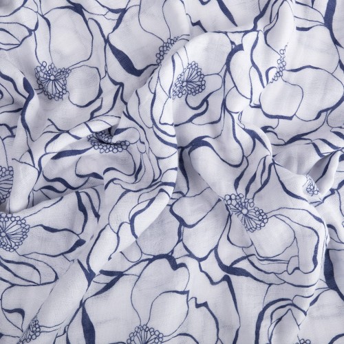 Ткань "PEPPY"   Ткань муслиновая   ФАСОВКА   EMBRACE   100\% хлопок   100 х  125 см  Shannon Fabrics bouquet cobalt