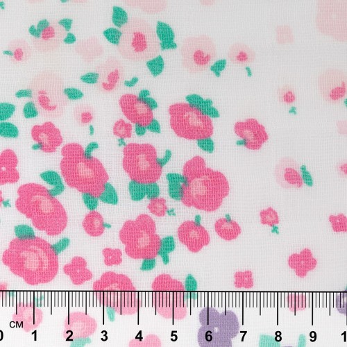 Ткань "PEPPY"   Ткань муслиновая   ФАСОВКА   EMBRACE   100\% хлопок   100 х  125 см  Shannon Fabrics floral fields fuchsia