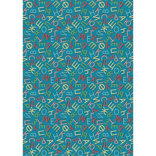 Ткань для пэчворка PEPPY   ГРАМОТЕЙКА   ФАСОВКА   50 x 55 см  146 г/кв.м ± 5   100\% хлопок ГР-05 алфавит синий