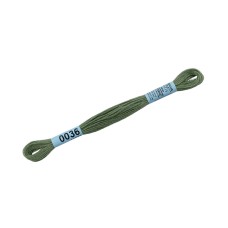 Нитки для вышивания "Gamma"    мулине  ( 0001-0206 )  100\% хлопок   24 x  8 м №0036 серо-зеленый