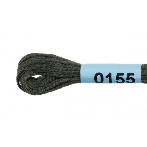 Нитки для вышивания "Gamma"    мулине  ( 0001-0206 )  100\% хлопок   24 x  8 м №0155 т-серый