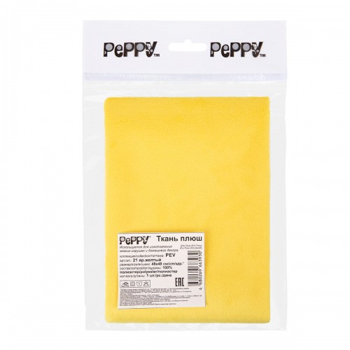 "PEPPY"   Плюш   PEV   ФАСОВКА   48 x 48 см  273 г/кв.м ± 5   100\% полиэстер 21 яр.желтый/canary