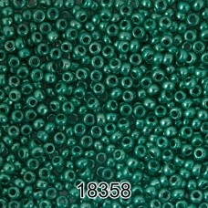 Бисер Чехия круглый 6   10/0   2.3 мм  500 г 18358 (Ф654) т.зелёный/металлик