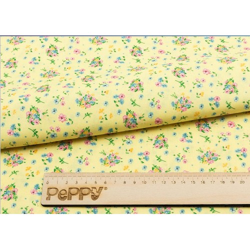 Ткань для пэчворка PEPPY   НЕЖНАЯ ИСТОРИЯ   ФАСОВКА   50 x 55 см  146 г/кв.м ± 5   100\% хлопок НИ-09 желтый