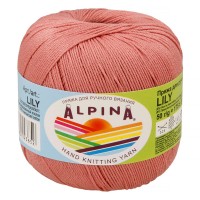 Пряжа ALPINA "LILY"   100\% мерсеризованный хлопок   10 шт. х  50 г  175 м ± 5 м №028 гр.розовый