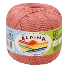 Пряжа ALPINA "LILY"   100\% мерсеризованный хлопок   10 шт. х  50 г  175 м ± 5 м №028 гр.розовый