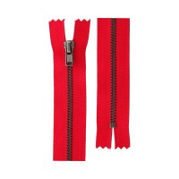 Молния Металл оксид (черный никель) ZIP 3B   однозамковая   16 см Тип 3   10 шт  неразъёмная   "Gamma" №145 т.красный