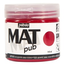 Краска акриловая "PEBEO"   экстра матовая Mat Pub №2   140 мл 256007 карминовый