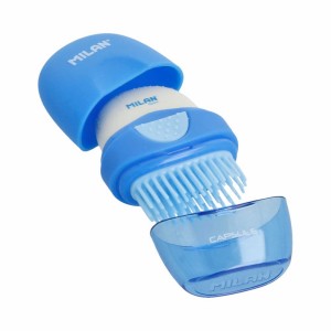 "Milan"   Ластик с щеточкой Capsule овальный   53х35х18 мм  16 шт. 4900116 ассорти
