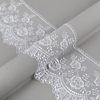 Кружево "Gamma"   "сетка"   155 мм  GKM-15501   в пакете   10 м ± 0.2   Турция TL001WH белый