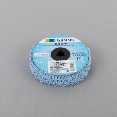 Гипюр "Gamma"   21 мм  GGM-2102   в рулоне   10 м ± 0.2   Турция GP011BL голубой