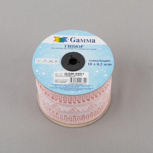 Гипюр "Gamma"   85 мм  GGM-8501   на бобине   10 м ± 0.2   Турция GP008PI розовый