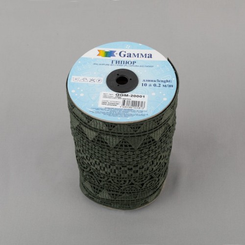Гипюр "Gamma"   200 мм  GGM-20001   в пакете   10 м ± 0.2   Турция хаки