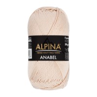 Пряжа ALPINA "ANABEL"   100\% мерсеризованный хлопок   10 шт. х  50 г  120 м ± 6 м №004 св.бежево-розовый