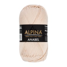 Пряжа ALPINA "ANABEL"   100\% мерсеризованный хлопок   10 шт. х  50 г  120 м ± 6 м №004 св.бежево-розовый